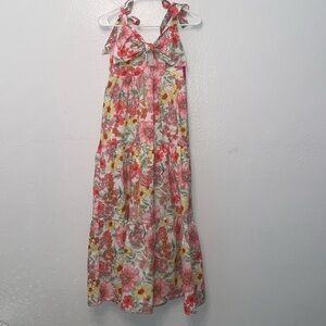 X-small NWT floral maxi dress by Buddy Love cotton. Keyhole front with bow
